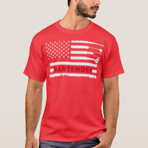 T-shirt Drapeau américain barman 2022
