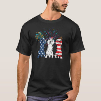 T-shirt Drapeau américain beagle 4 juillet Fête de l'indép