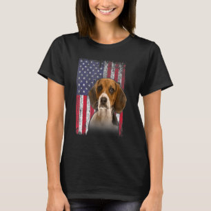 T-shirt Drapeau américain beagle 4 juillet quatrième chien