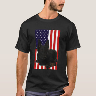 T-shirt Drapeau américain berger allemand Chien patriotiqu