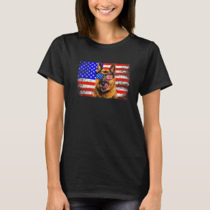 T-shirt Drapeau Américain Berger Allemand Usa Awesome