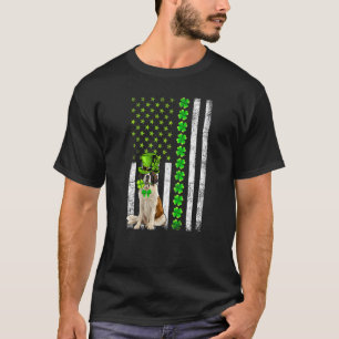 T-shirt Drapeau américain Bernard Dog Jour de la Saint Pat