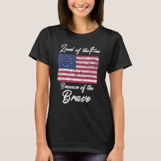 T-shirt Drapeau Américain Betsy Ross Patriotique Avec 13 É