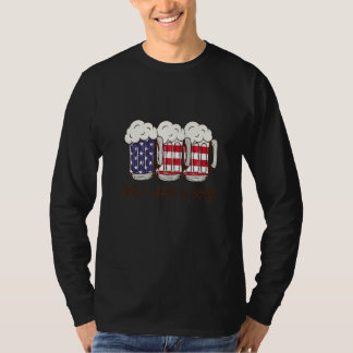 T-shirt Drapeau américain bière 4 juillet hommes femmes bu
