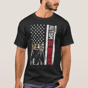 T-shirt Drapeau américain Big Brother Bear Sensibilisation