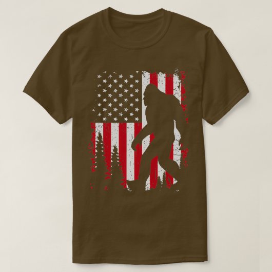 T-shirt Drapeau américain Bigfoot 4 juillet (2) (Design devant)