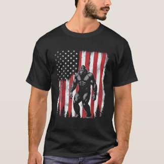 T-shirt Drapeau américain Bigfoot 4 juillet patriotique