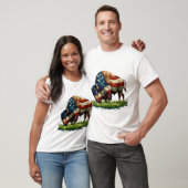 T-shirt Drapeau américain Bison buffle (Unisexe)