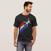 T-shirt Drapeau américain Blackhawk Hélicoptère militaire (Devant entier)