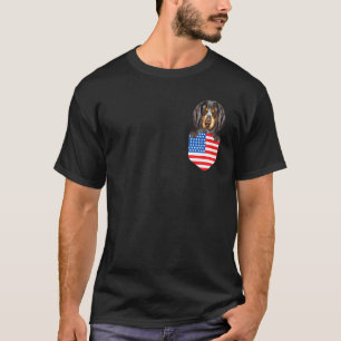 T-shirt Drapeau américain Bluetick Coonhound Chien En Poch