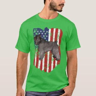 T-shirt Drapeau Américain Bouvier des Flandres 4 Juillet U