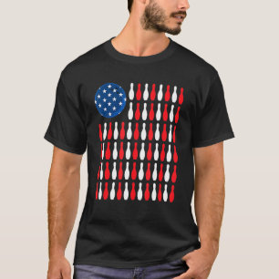 T-shirt Drapeau Américain Bowler Patriotique & Bowling