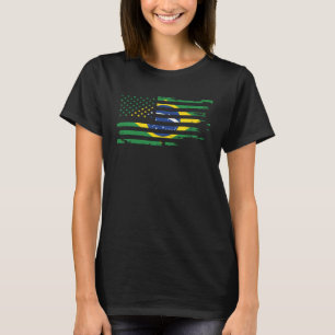 T-shirt Drapeau américain brésilien Drapeau USA Drapeau du