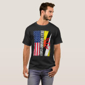 T-shirt Drapeau américain Brunei Drapeau Meilleure mamie J (Devant entier)