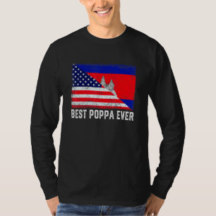 T-shirt Drapeau américain Cambodge Drapeau meilleure famil