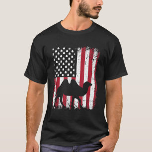 T-shirt Drapeau américain Camille Animal 4 juillet Vintage