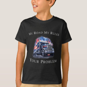 T-shirt Drapeau américain camionneur conducteur de camion