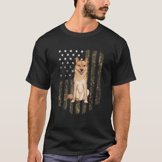 T-shirt Drapeau américain Camo Drapeau finlandais Spitz 4  (Devant)