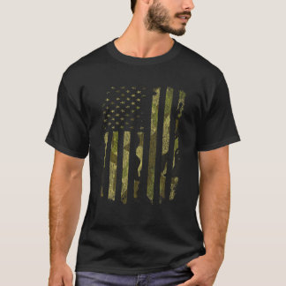 T-shirt Drapeau américain Camouflage Camouflage militaire 