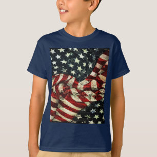 T-shirt Drapeau américain-Camouflage par Shirley Taylor