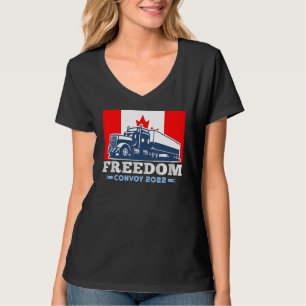 T-shirt Drapeau américain Canada Convoi pour la liberté du