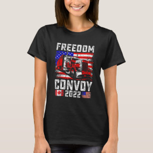 T-shirt Drapeau américain Canada Convoi pour la liberté du