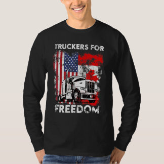 T-shirt Drapeau américain Canada Convoi pour la liberté du