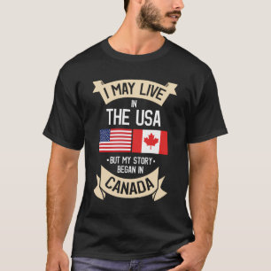 T-shirt Drapeau américain Canada États-Unis Dons de racine