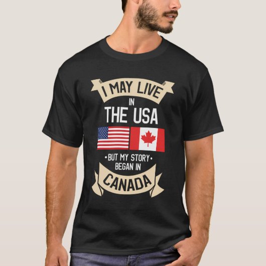 T-shirt Drapeau américain Canada États-Unis Dons de racine (Devant)