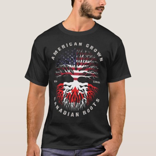T-shirt Drapeau américain Canadian Roots CANADA (Devant)