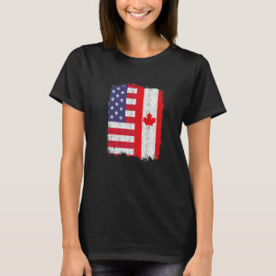 T-shirt Drapeau américain canadien américain