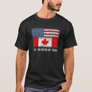 T-shirt Drapeau américain canadien États-Unis Citoyen doub