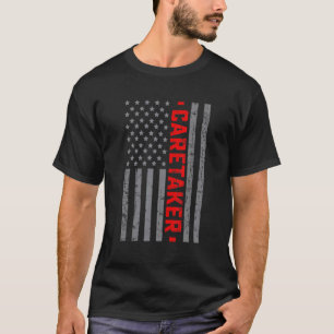 T-shirt Drapeau américain Caretaker Drapeau US Vintage pou