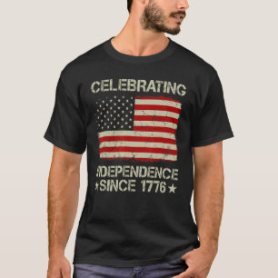 T-shirt Drapeau américain célébrant l'indépendance depuis