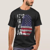 T-shirt Drapeau américain C'est dans mon ADN Empreinte pou (Devant)