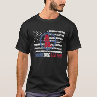 T-shirt Drapeau américain Chasse au chien des Prairies Cha