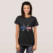 T-shirt Drapeau américain Chasse aux cerfs Don patriotique (Devant entier)