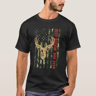 T-shirt Drapeau américain chasse aux cerfs, meilleur Bucki