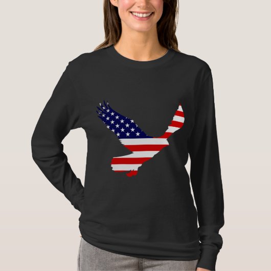 T-shirt Drapeau américain chauve d'Eagle (Devant)
