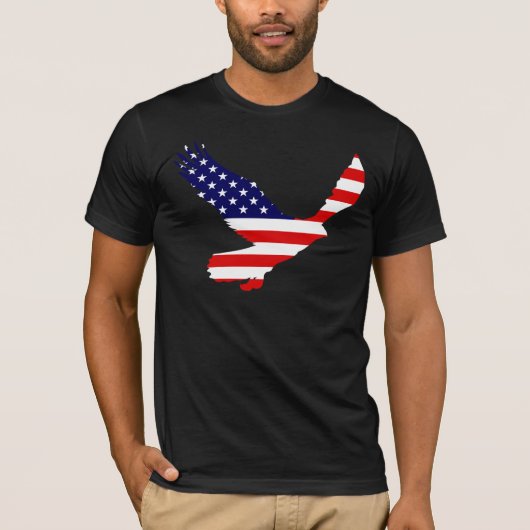 T-shirt Drapeau américain chauve d'Eagle (Devant)