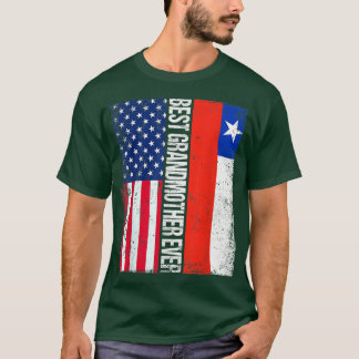T-shirt Drapeau américain Chili Drapeau meilleur grand-mèr