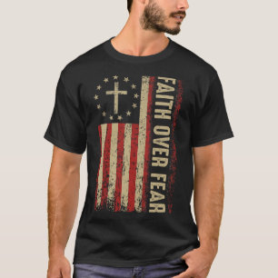 T-shirt Drapeau américain chrétien Croix du 4 juillet Foi