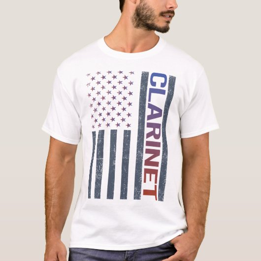 T-shirt Drapeau américain Clarinet (Devant)