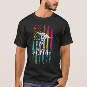 T-shirt Drapeau Américain Cna Costume Infirmière Jour Nurs