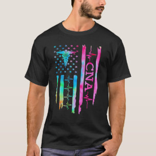 T-shirt Drapeau américain CNA Tie Dye Mignon Aide-soignant