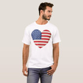 T-shirt Drapeau Américain Cœur (Devant entier)