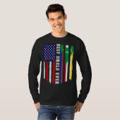 T-shirt Drapeau Américain & Comores Drapeau Meilleur Oncle (Devant entier)