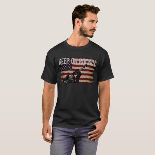 T-SHIRT DRAPEAU AMÉRICAIN COOL CONTINUE À ROCKER