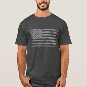 T-shirt Drapeau américain cool Patriotic Silver Grey