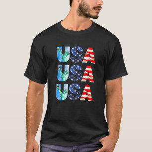 T-shirt Drapeau américain cool Patriotique 4 juillet Rouge